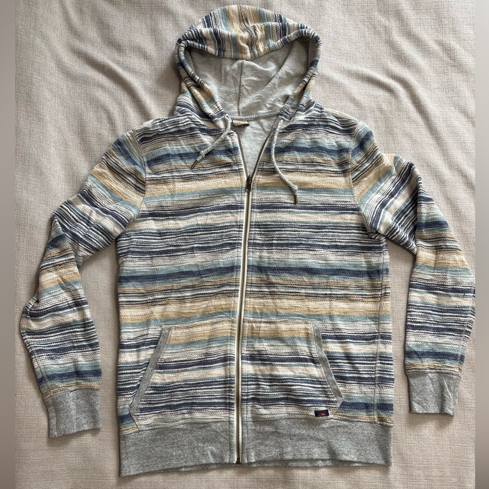 Faherty Multicolor Striped Zip-Up hooded Sweatshirt